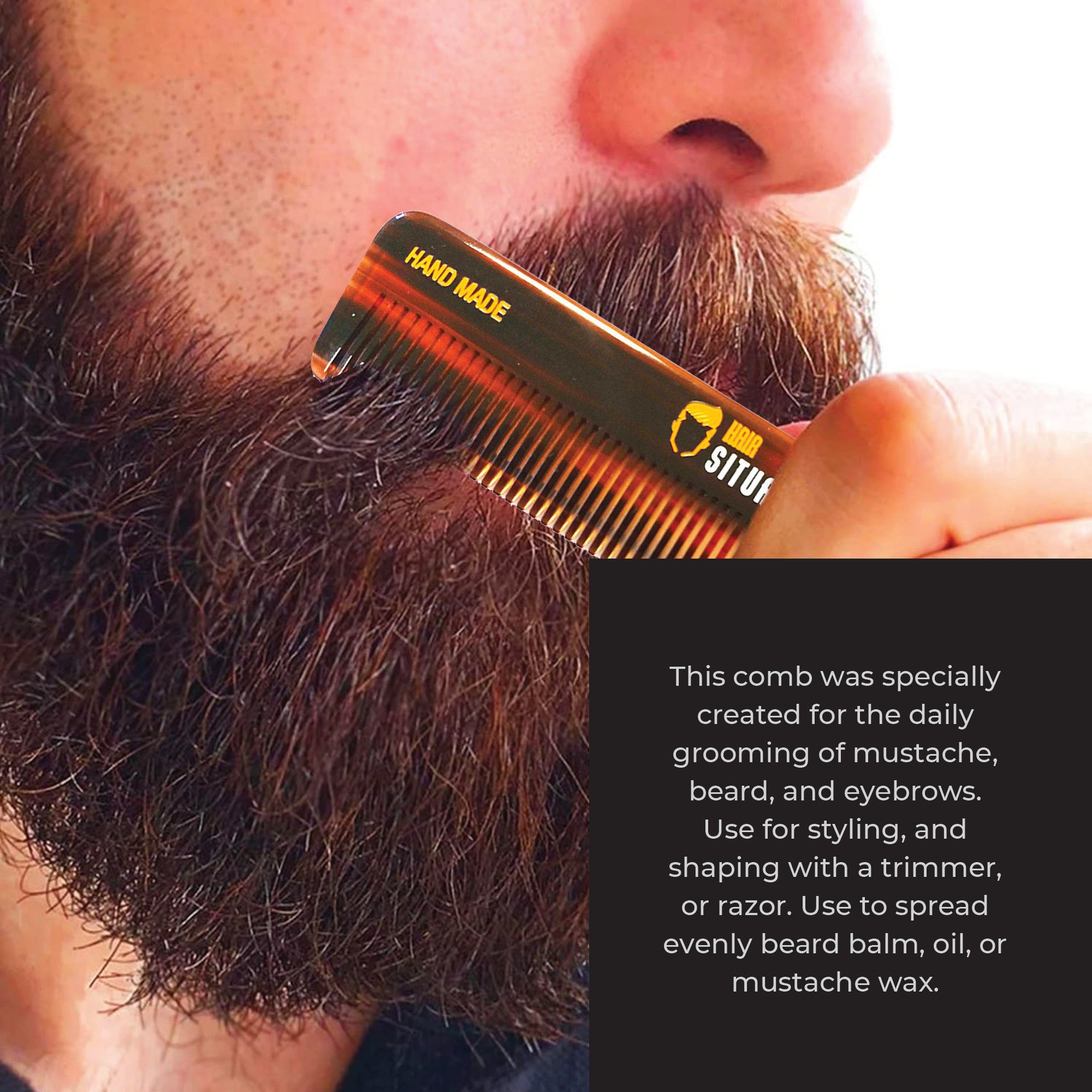 Hair Situation pocket comb for men handmade anti-static cellulose acetate travel companion