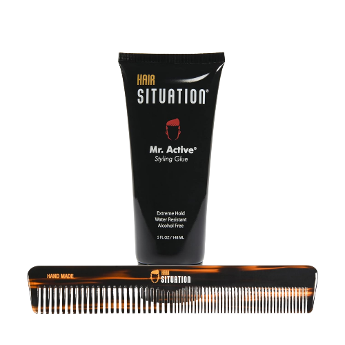 mr. active styling glue and large size comb