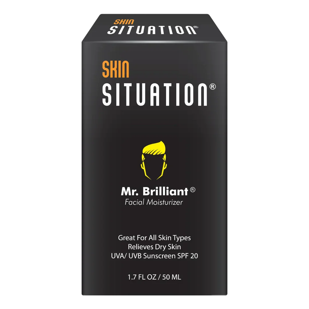 Mr. Brilliant facial moisturizer for men by Hair Situation - lightweight fragrance-free SPF 20 bottle