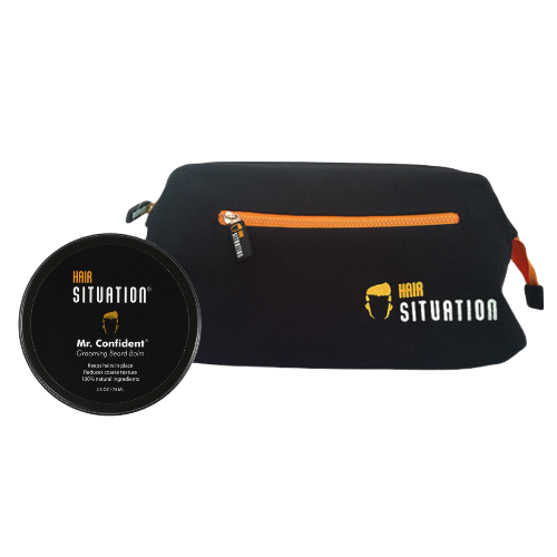 Hair Situation beard balm and toiletry bag combo - Mr. Confident grooming beard balm and travel bag bundle