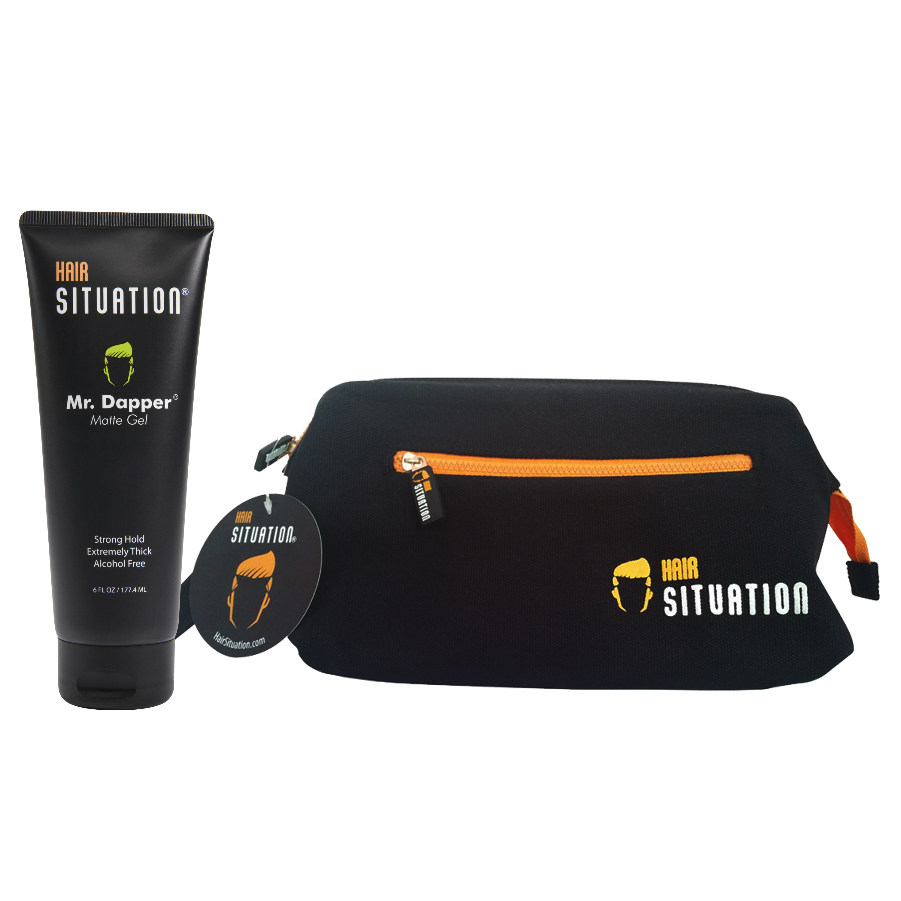 Hair Situation matte gel and toiletry bag combo - Mr. Dapper matte gel and travel toiletry bag bundle