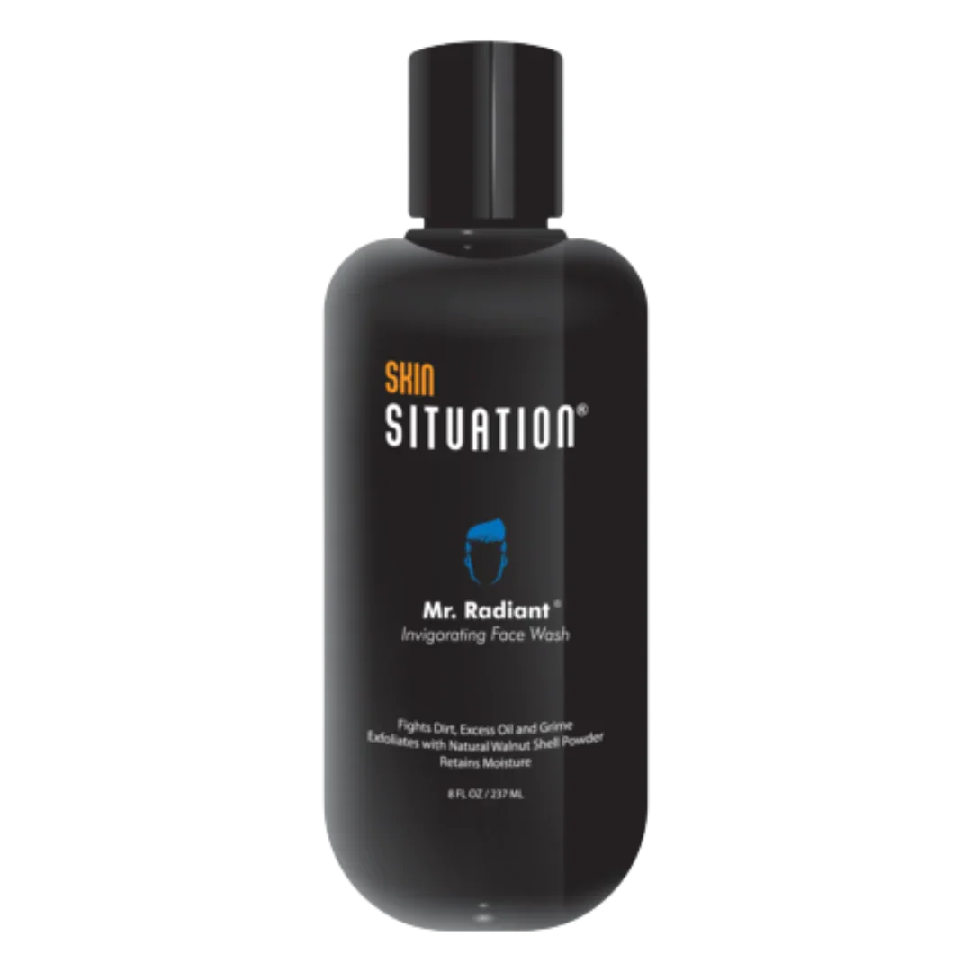 Mr. Radiant invigorating face wash for men by Hair Situation - deep cleansing vitamin-enriched formula bottle