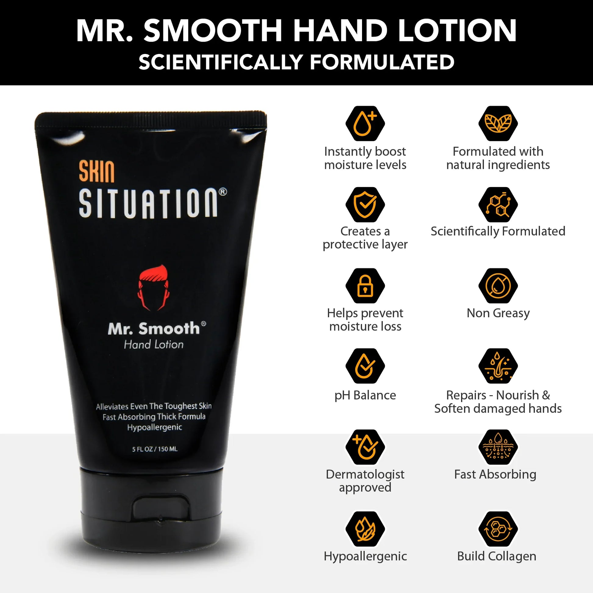Mr. Smooth hand lotion tube with benefit