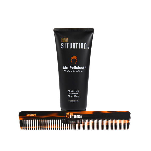 Mr. Polished Medium Hold Gel and Full size Comb