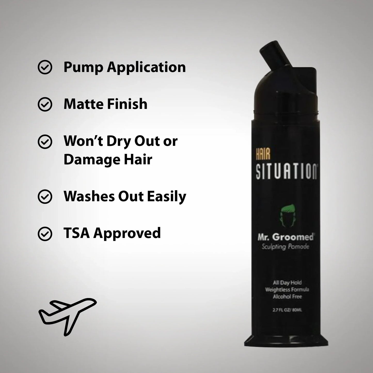 Mr. Groomed sculpting pomade with pump bottle