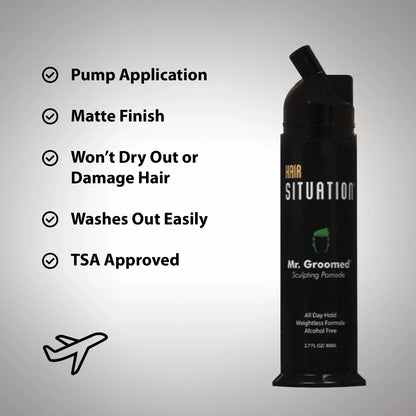 Mr. Groomed sculpting pomade with pump bottle