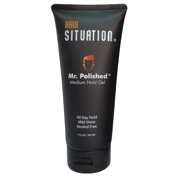 Hair Situation medium hold gel and full size comb combo - Mr. Polished gel and handmade full size comb bundle