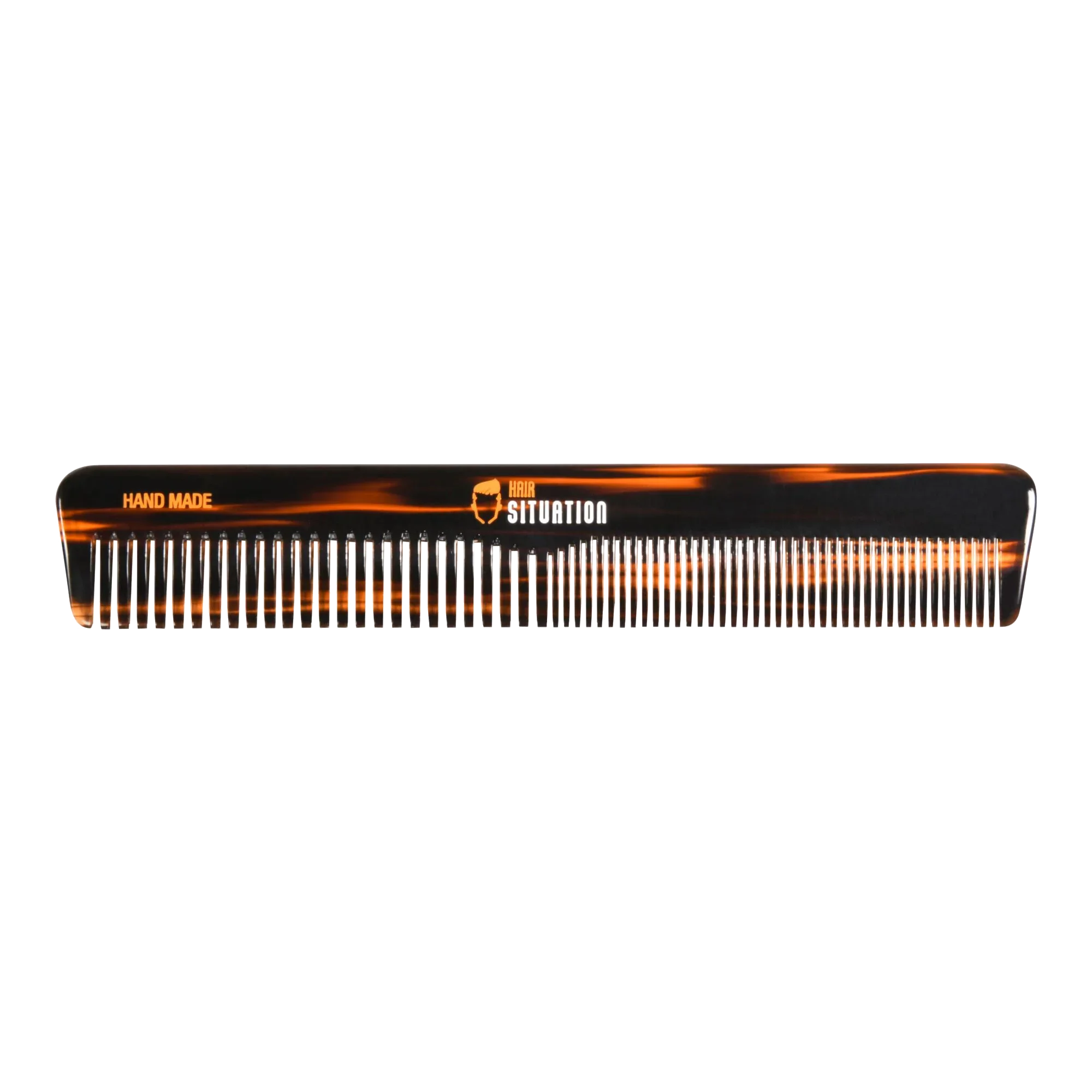 Handmade hair comb for men by Hair Situation - tortoiseshell design 6.5 inches long