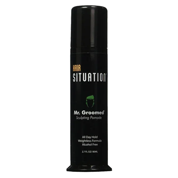Men's black Mr. Groomed sculpting pomade bottle
