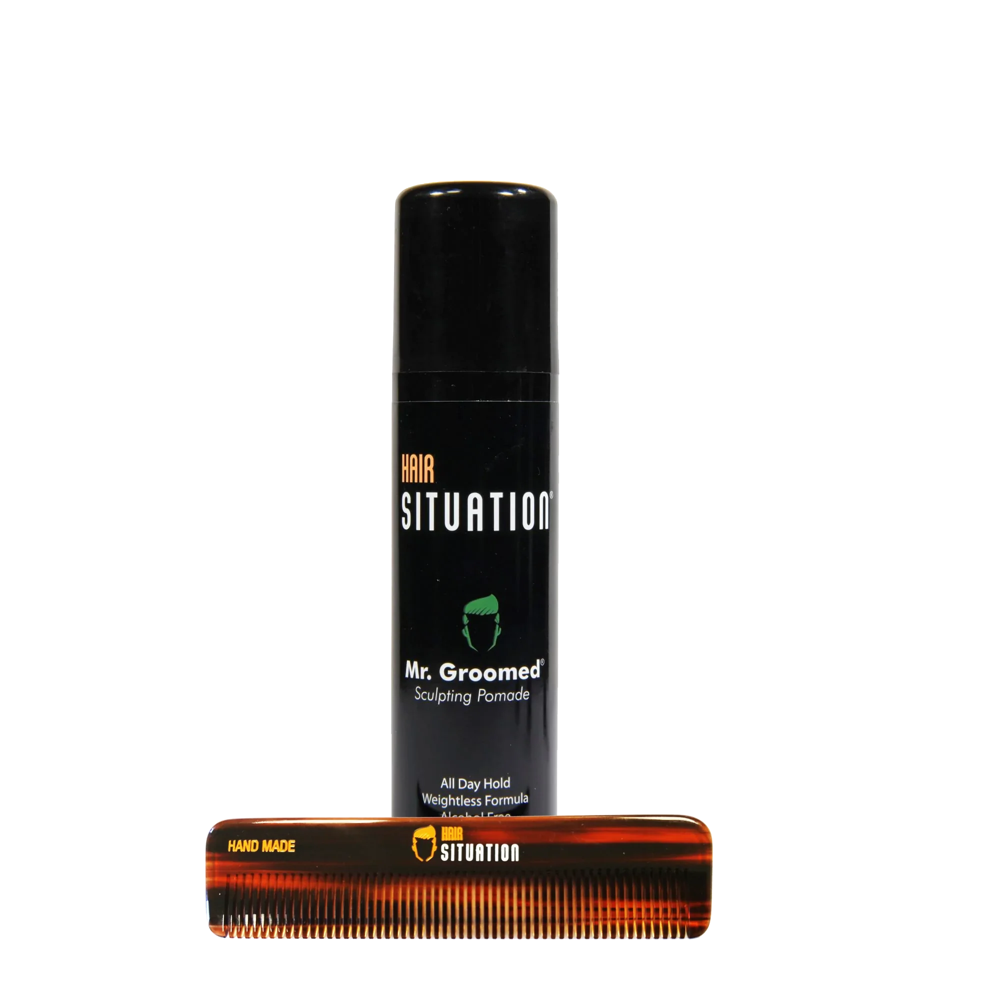 Hair Situation sculpting pomade and handmade comb combo - Mr. Groomed and pocket comb bundle