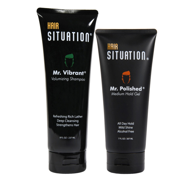 Mr. Vibrant Volumizing Shampoo & Mr. Polished Medium Hold Gel