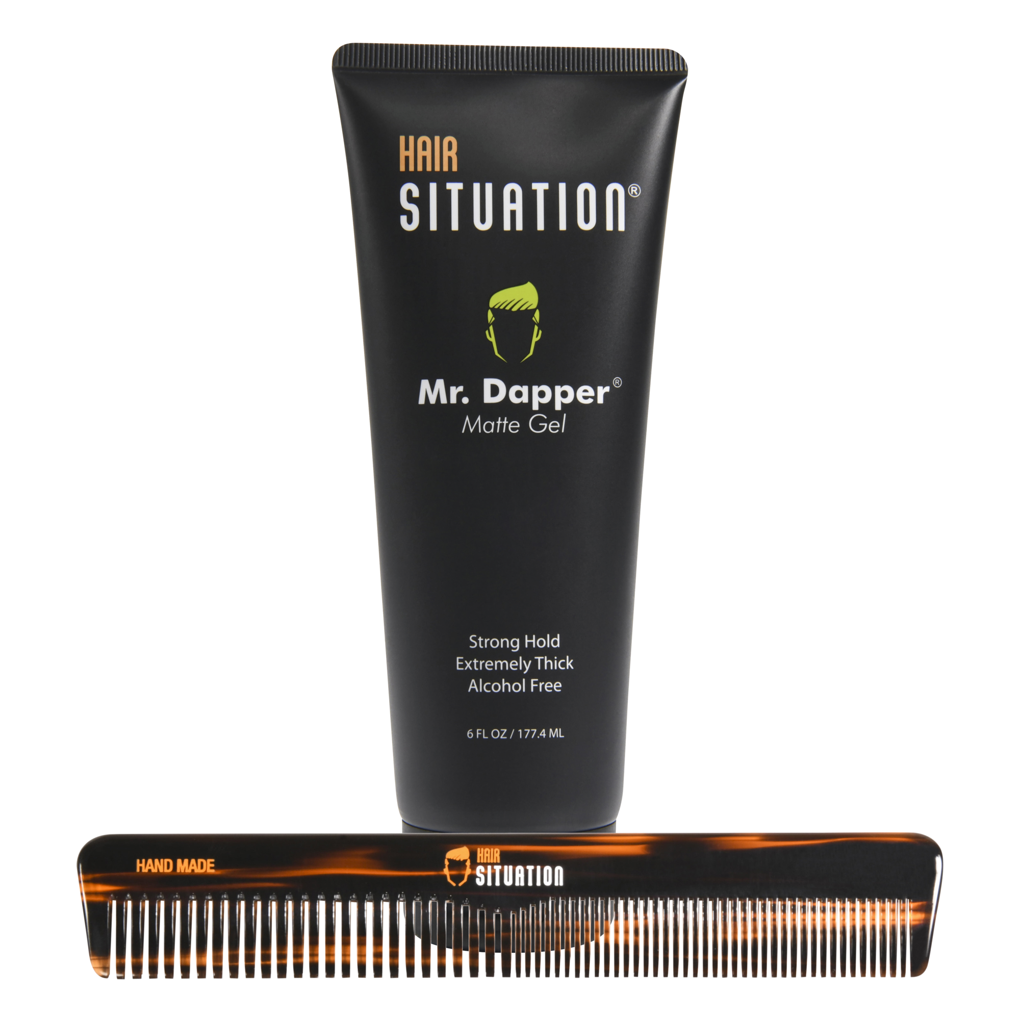 Mr. Dapper matte gel and full size comb combo by Hair Situation - two piece grooming bundle