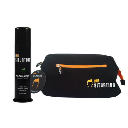 shop mr. groomed sculpting pomade and toiletry bag
