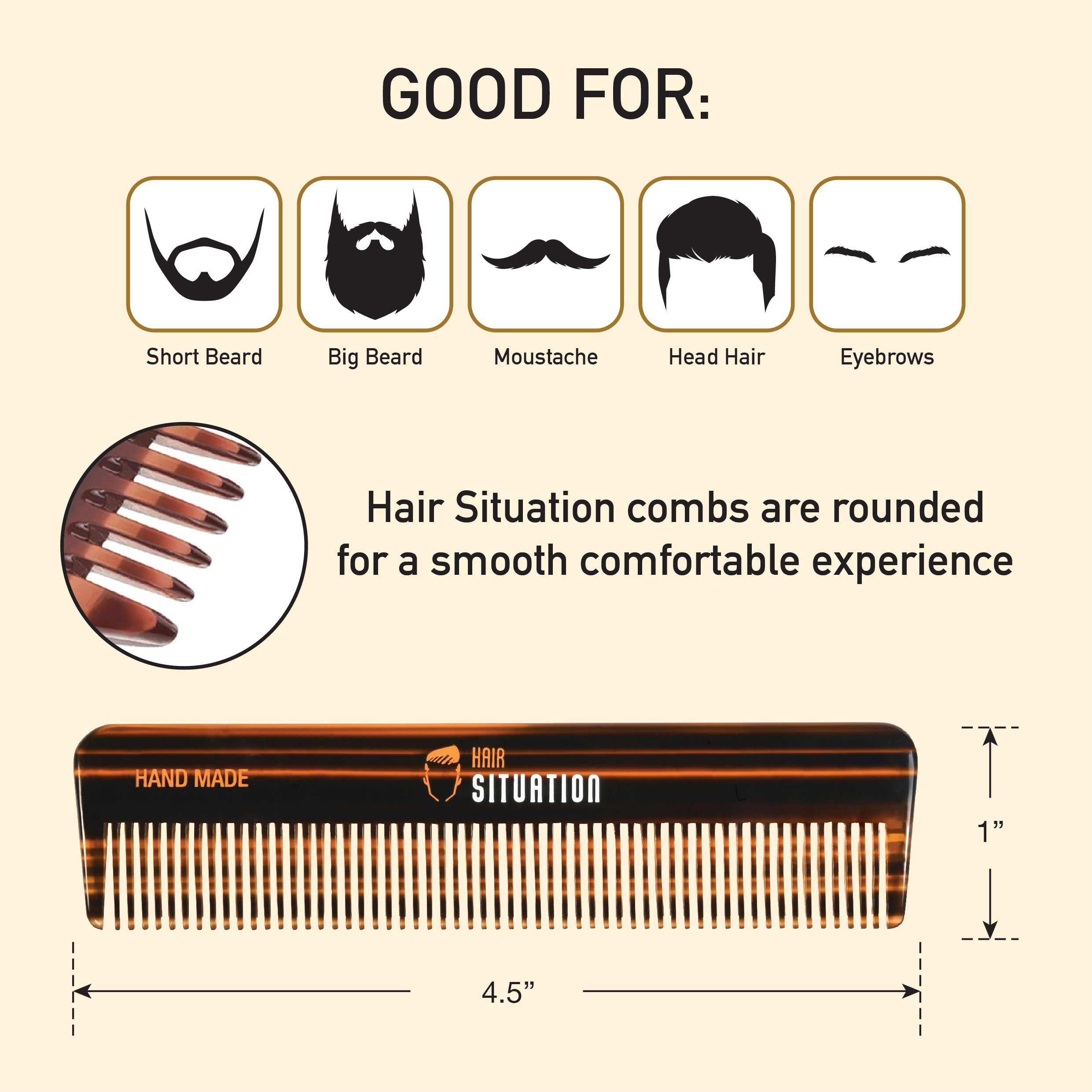 Hair Situation handmade pocket comb included in shampoo sculpting pomade and pocket comb set for men